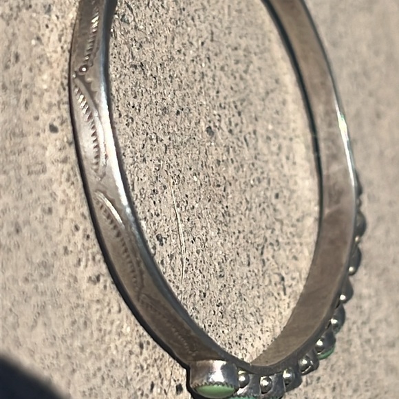 Vintage Native American Silver/Turquoise Row Cuff Bracelet - Picture 15 of 16